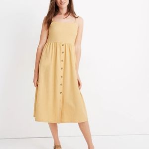 Madewell Button Front Cami Midi Dress